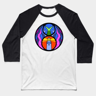 The Lighthouse Stained Glass Baseball T-Shirt